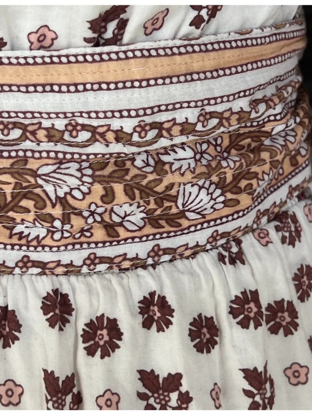 Cleobella Blakey Midi Dress Women's S White Rust Lined Cotton NWT Boho Floral - Picture 15 of 16